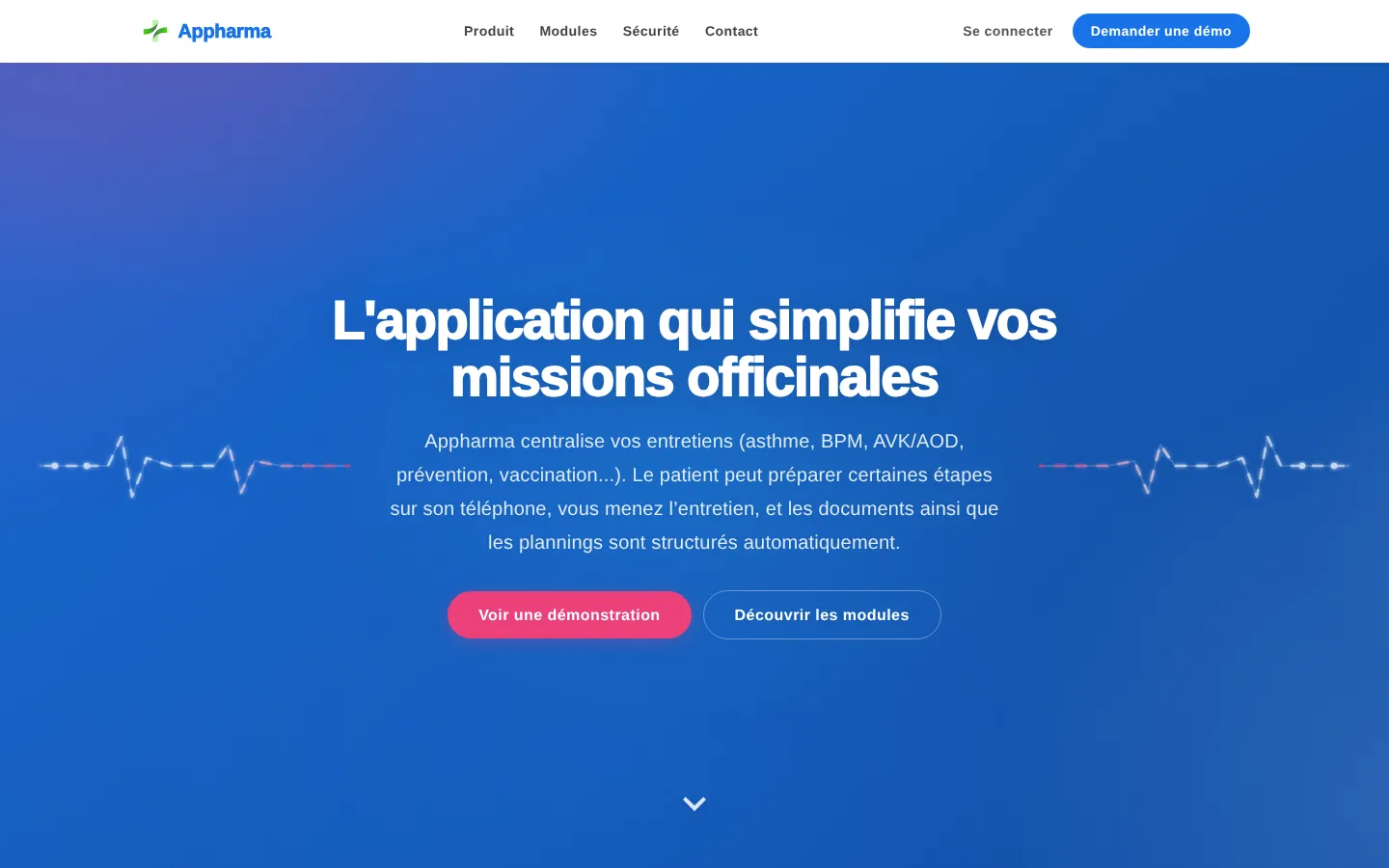 Aperçu du site Appharma, réalisé par MLJ Digital